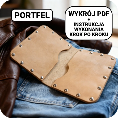 Skórzany portfel nitowany - łatwy wzór dla początkujących